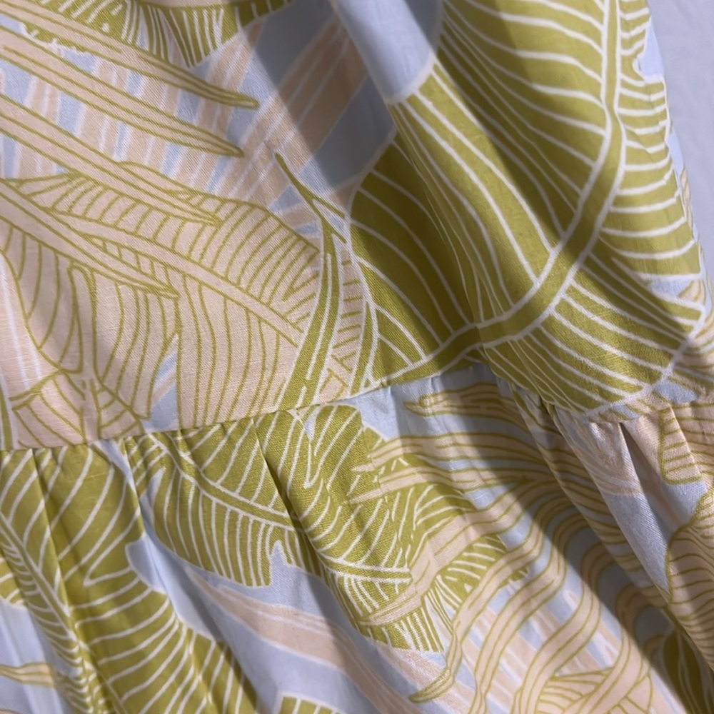 Karlie The impeccable Pig Tropical Leaf Poplin Smock Maxi Dress Large - Picture 2 of 10